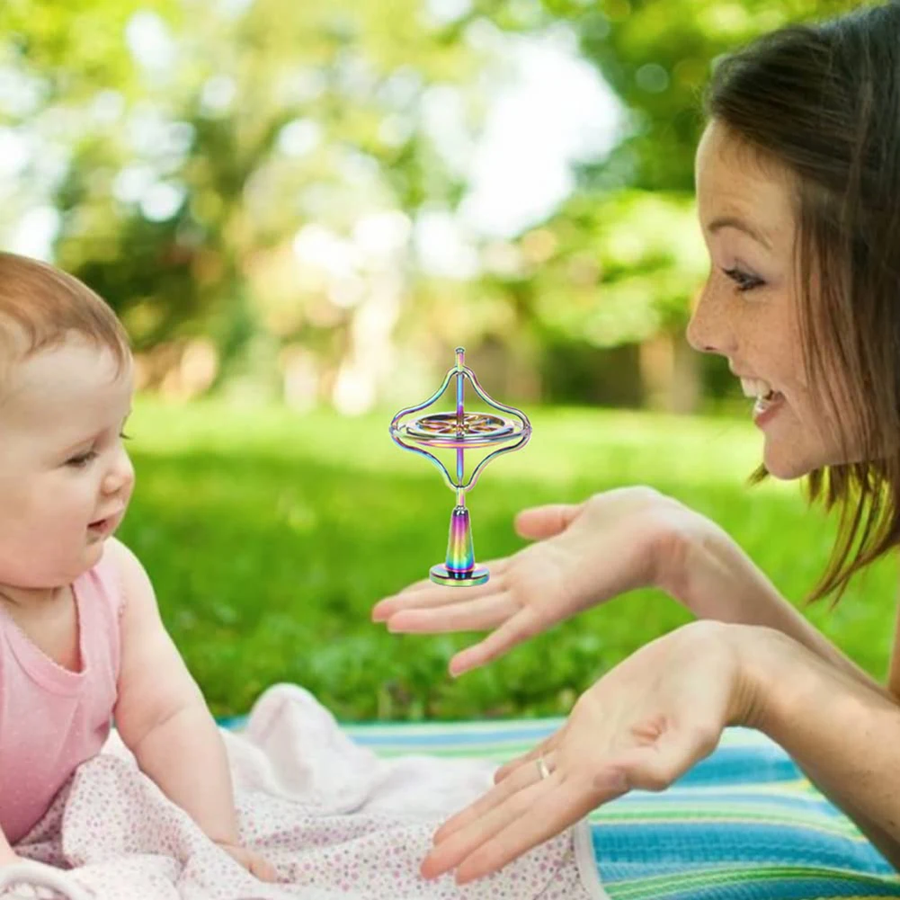 Metal Anti-Gravity Gyroscope Colorful Spinning Top Gyroscope Balance Toy Educational Gift