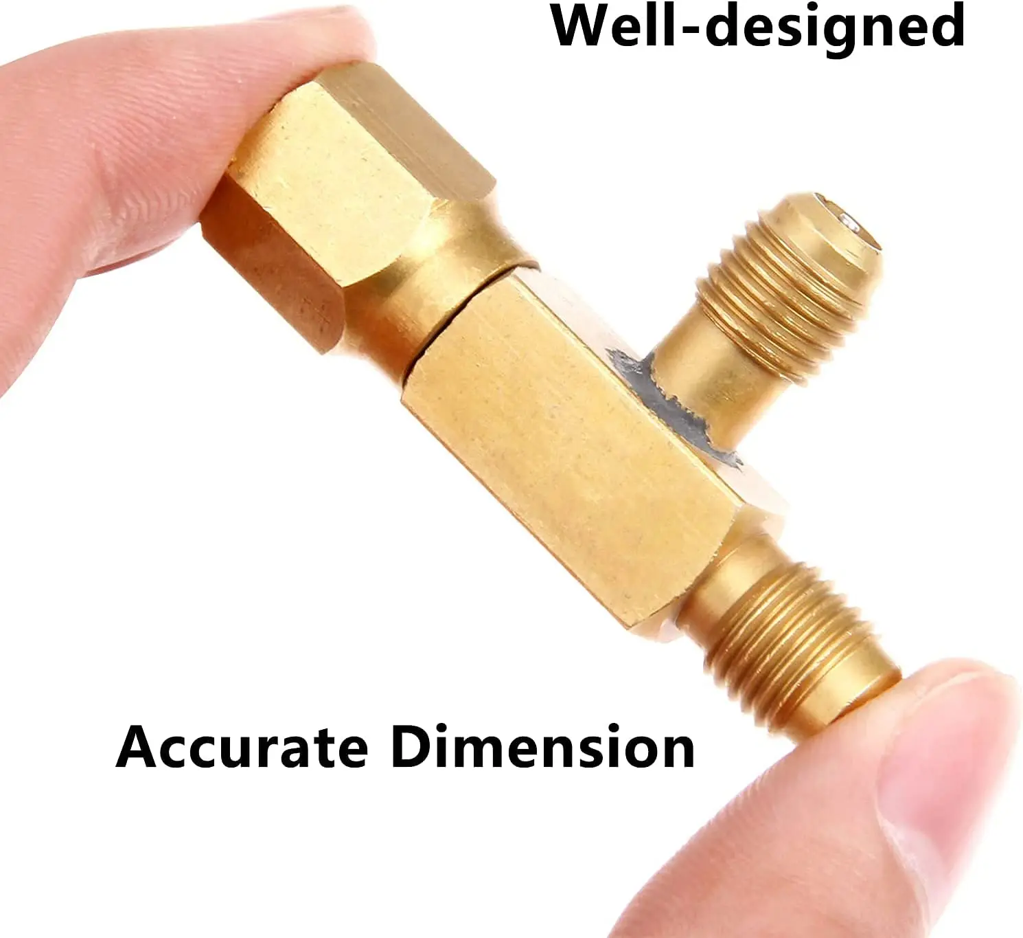 2Pcs Quick Coupler Access Tee 1/4\'\' Valves Core Tee Adapter with Swivel Connector Fits for Gauge Deep Vacuum Pump Manifold