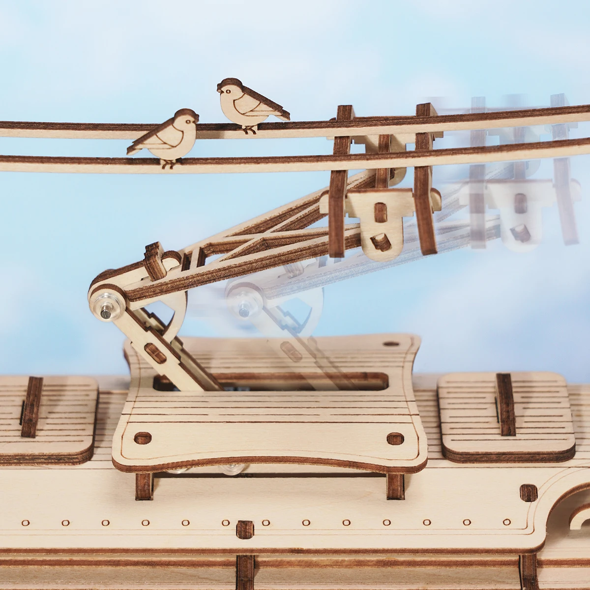 3D houten mechanische puzzel Tram