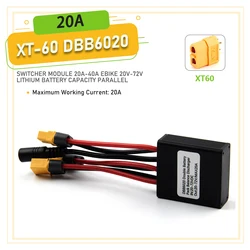 Enhanced Ebike Double Battery Adapter with Charging Head and XT60 Connector (20A charging plug)