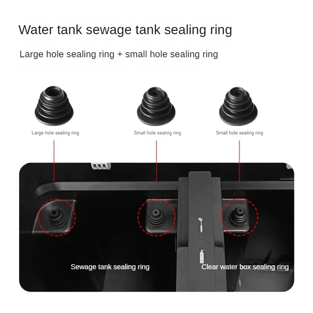 For Ecovacs DEEBOT X1 T10 T20 N9+Series Robot Vacuums Base Station Clean & Sewage Water Tank Rubber Plug Sealing Ring 4