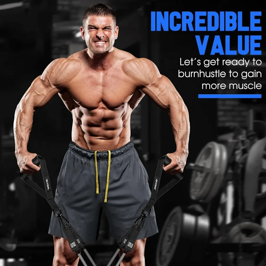 Heavy Resistance Bands for Working Out,360lb Exercise Bands Workout Bands with Handles, Door Anchor, Ankle Straps, Home Gym Work