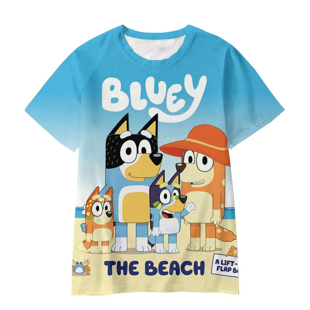 Summer Kids Cartoon Character Tops Tees 3D Cute Dog Printed T-shirt Children Fashion Short Sleeve Clothing Boys Girls Streetwear