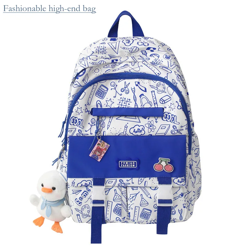 

Fashionable Trendy Graffiti Backpack Versatile for High School Students Middle School Students Backpacks with Multiple Colors