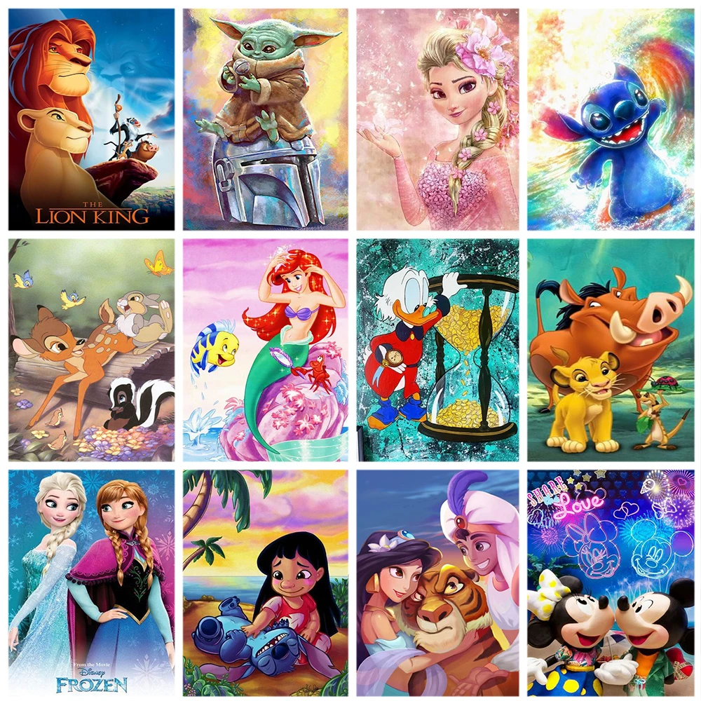 5D Diamond Painting Stitch Disney Diamond Art Full Drill Cross Stitch Kits  Mosaic Picture Kids Room Wall Decor Child DIY Gift