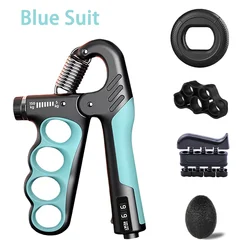 Adjustable Grip Strengthener for Rehabilitation and Muscle Enhancement (5 - 150kg Range) (Blue - 5pcs)