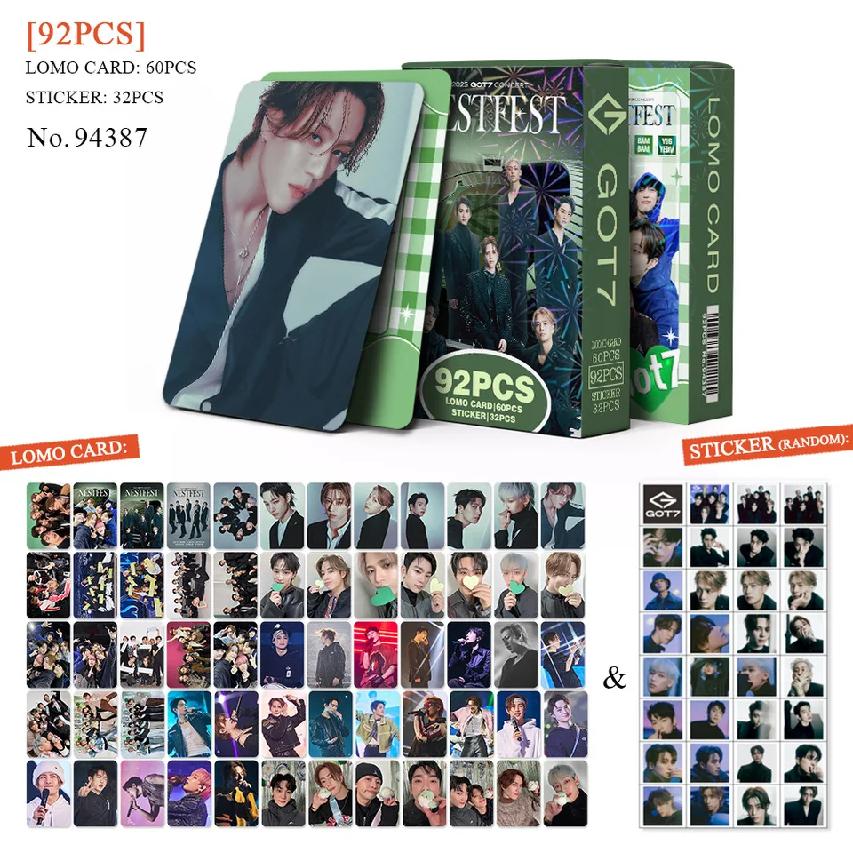 92Pcs/Set GOT7 New Album NESTFEST Lomo Cards Photocards Sticker