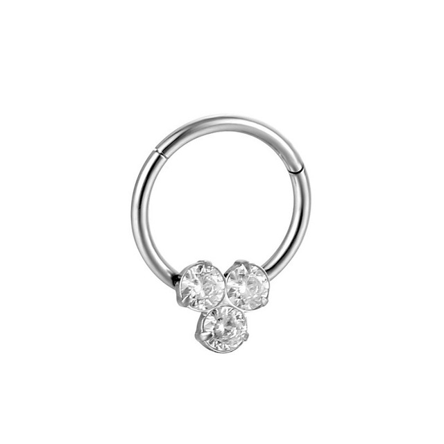 Nose Piercing Ring Hinged Segment Zircon Septum Piercing Clicker Opal Ear Cartilage Tragus Helix Lip Nariz Pircing Cuff Goth
