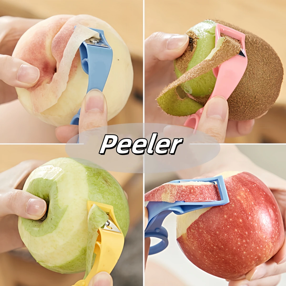 Stainless Steel Fruit & Vegetable Peeler Set Portable Manual Kitchen Tools for Apple Kiwi Orange Potato Peeling