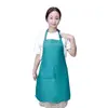 Custom Design Brand Logo Black Unisex Waiter Cooking Restaurant Pocket Printing Adjustable Hanging Neck Men Aprons for Woman 6