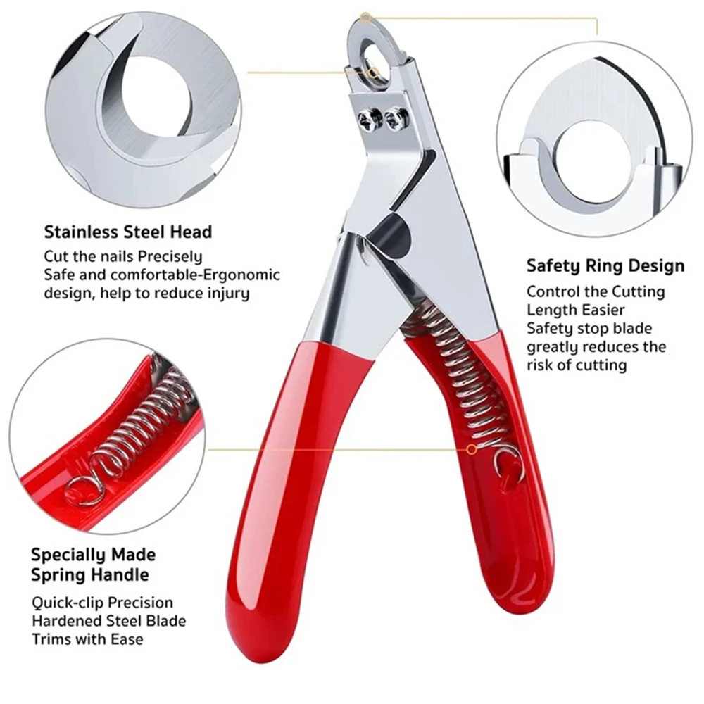 Dog Nail Cutter Type U Word False Tips Professional Nail Clippers Straight Edge Cutters Manicure Pliers Guillotine Capsule