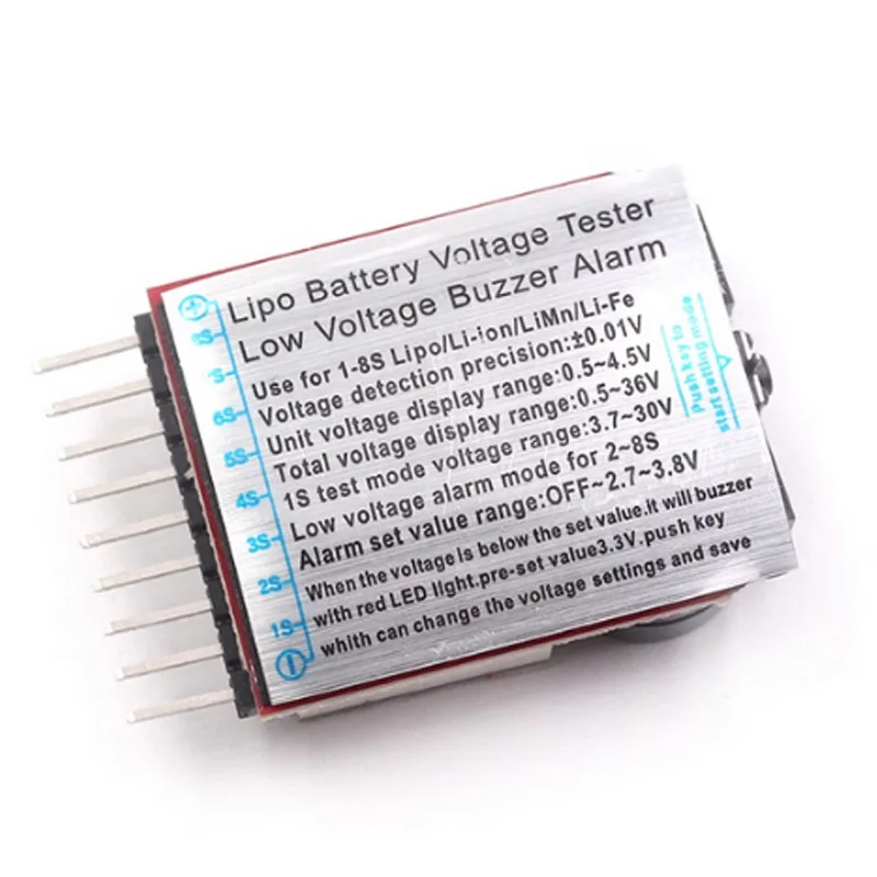 Testeur de Batterie Lipo 1-8S Alarme Basse Tension 0.01V Précision