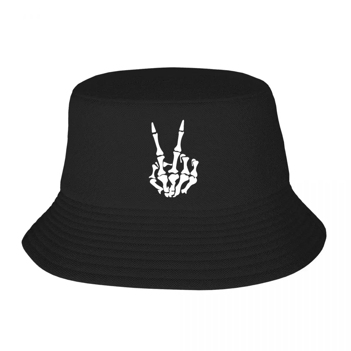 

Skeleton Hand Print Bucket Hat Double Side Reversible Bob Hats Cotton Foldable Unisex Fisherman Cap Travel Sunscreen