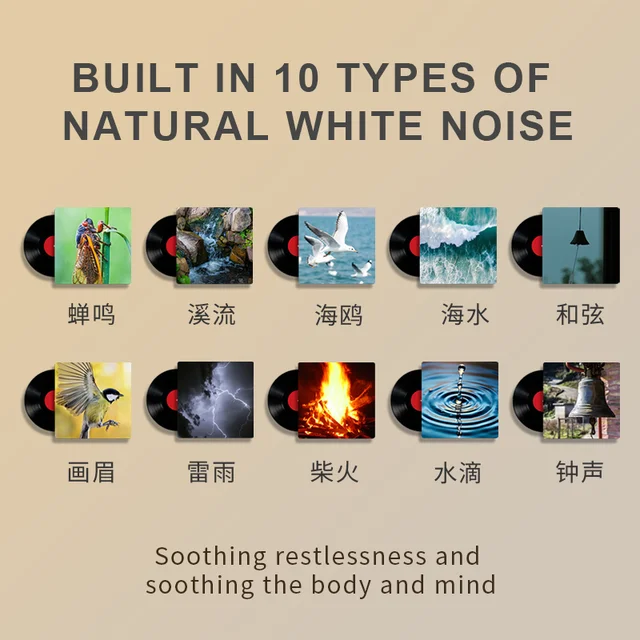 RGB Sleep White Noise Machine with Soothing Sound Touchable Rechargeable LED Night Light Relaxing Audio & Sleep Lamp for Baby 5