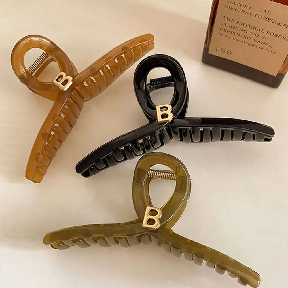 

Cross Acrylic Ponytail Holder Geometric Hairpins New Heardress Large Hair Clips Women Hair Claw Korean Shark Clip Letter B