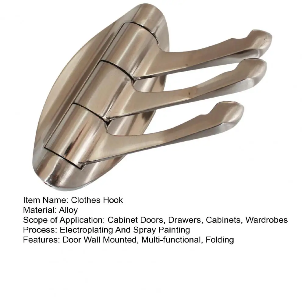 8*6.5cm Swivel Coat Hook Swing Arm Door Wall Mounted Metal Hat Umbrella Hook Folding Bedroom Bathroom Wall Hook Towel Hangers