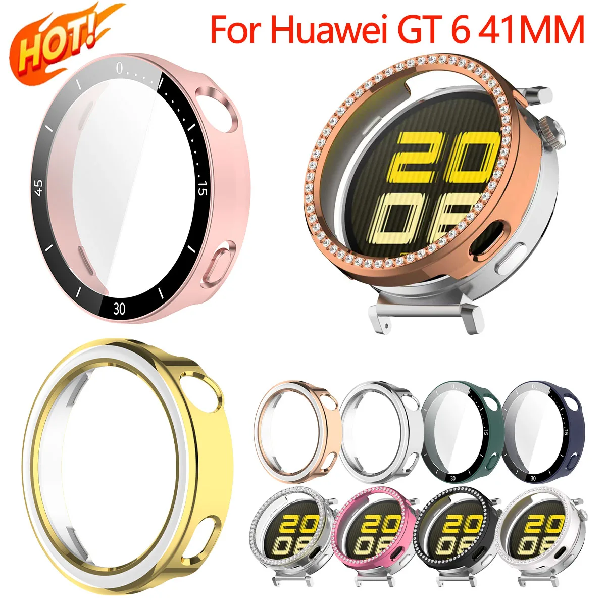 Elegant Protective Bumper Shell Frame with Diamond Cover