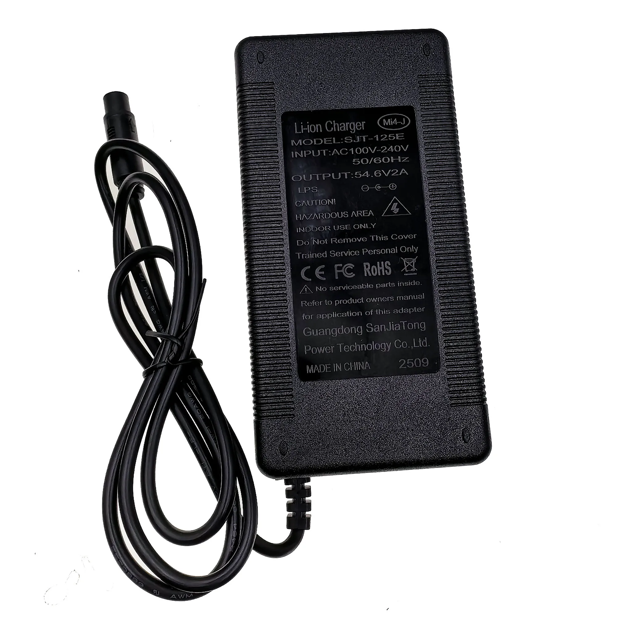 54.6V charger for 48v Li-ion battery 2A 13S 18650 battery pack with MI4-Julet 3105 connector