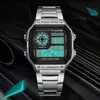 PANARS Top Luxury Stainless Steel Strap Sport Watches Mens Waterproof Back Light Digital Wristwatch Male Alarm 4