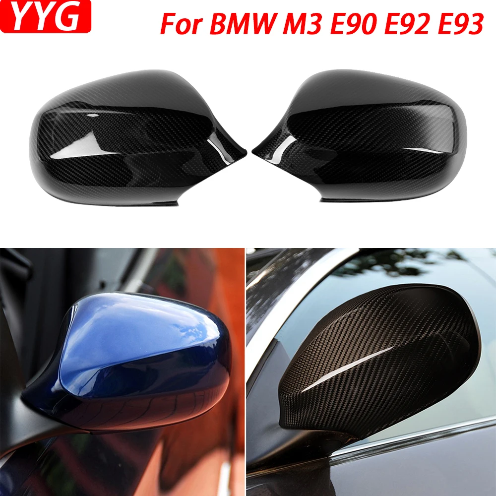 

For BMW M3 E90 Sedan E92 Coupe E93 Cabrio Real Dry Carbon Fiber Rearview Mirror Cover Trim Car Decoration Retrofit Accessories