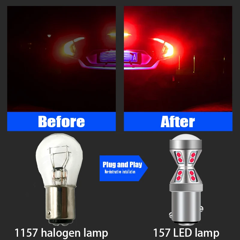 2X Canbus LED Tail Brake Light Bulb P21/5W 1157 BAY15D For Hyundai