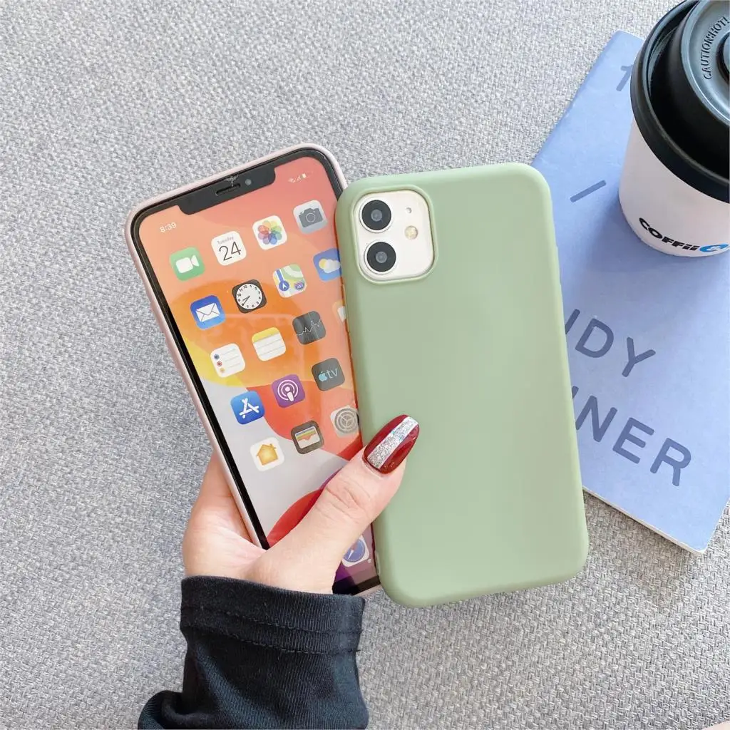 Sleek Matte Candy-Colored Phone Case - Fashionable Couples Cover