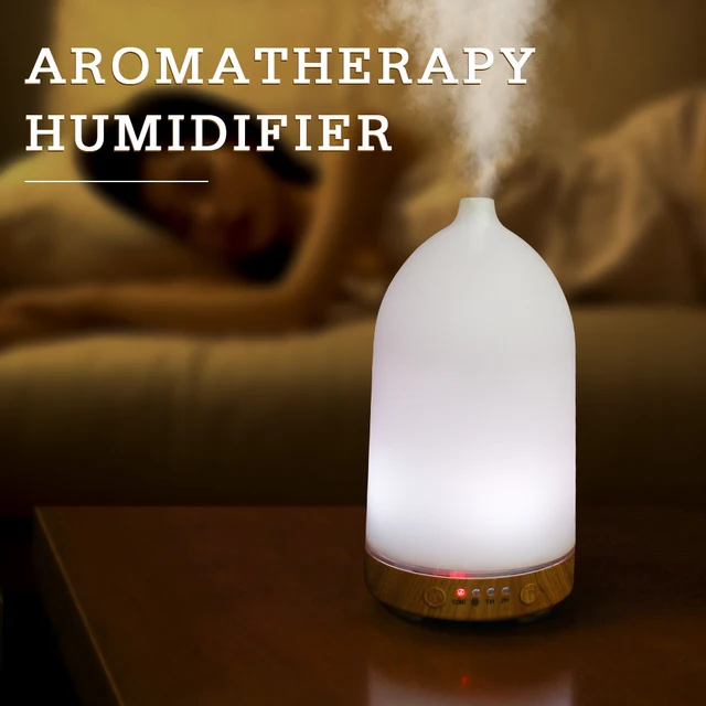 100ML Essential Oil Diffuser Desktop Ultrasonic Air Humidifier Home Fragrance Aroma Diffuser with 7 LED Color Changing Light 3