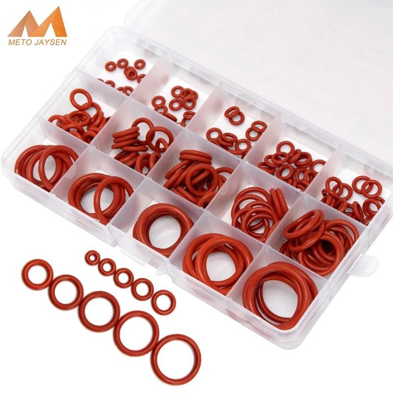 150PCS   VMQ High Pressure Sealing Silicone O-rings Red OD 6mm-30mm CS 1.5mm 1.9mm 2.4mm 3.1mm Gasket Replacements 10pcs vmq o ring seal gasket thickness cs 3mm od 10 70mm silicone rubber insulated waterproof washer round shape nontoxi red