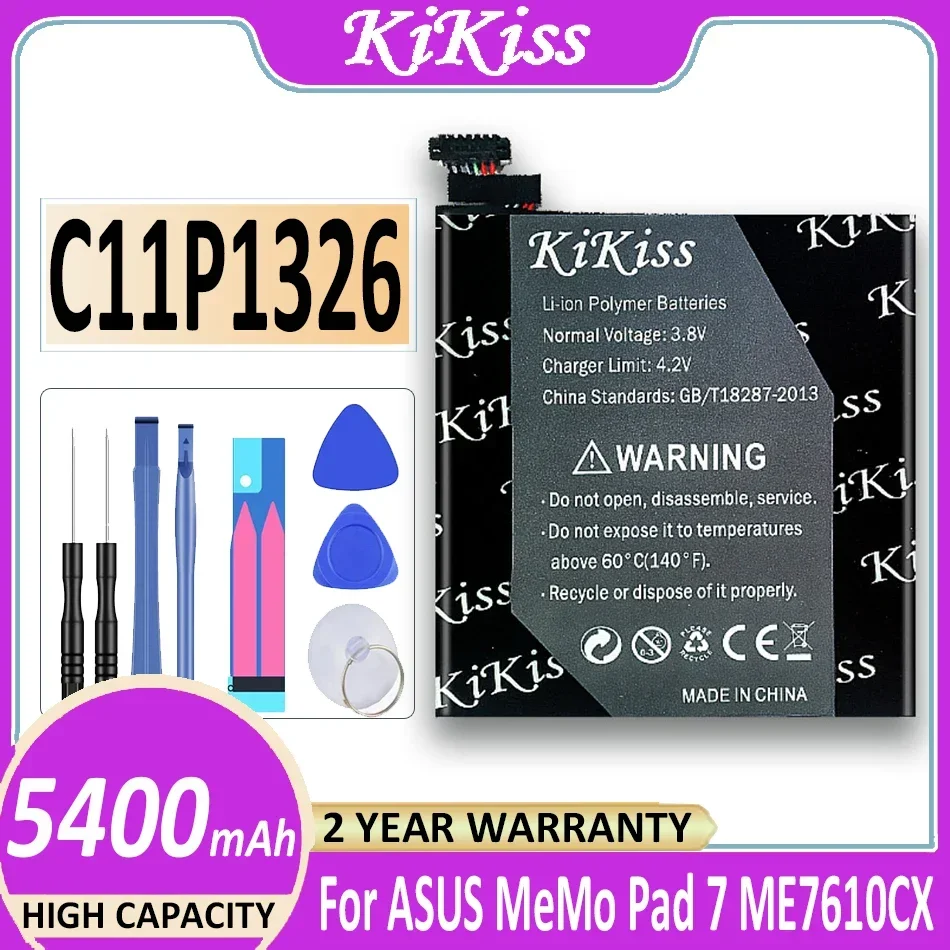 

5400mAh KiKiss Battery C11Pn5H ME5Pn51 For Google ASUS For Nexus 7" 2nd Gen ME571 ME571KL C11P1326 + Free Tools