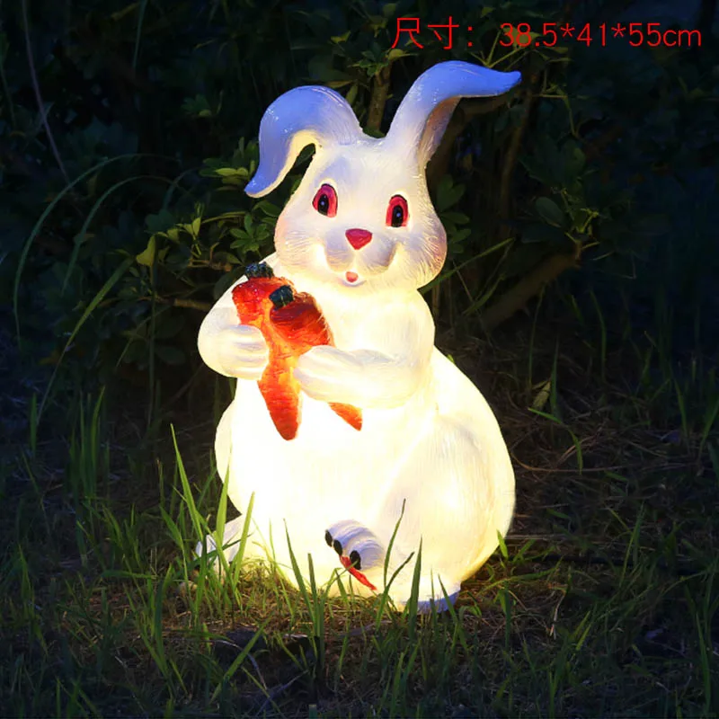 LED rabbit cartoon animal outdoor rainproof luminous park scenic villa courtyard lawn