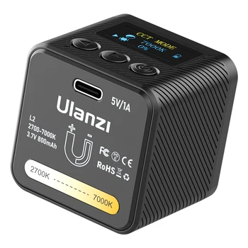 Ulanzi-L2 Bi Color COB 미니 비디오 조명, 밝기 조절 가능 2700K-7000K 카메라 조명 CRI 95 + LED 사진 램프 DSLR 카메라 고프로