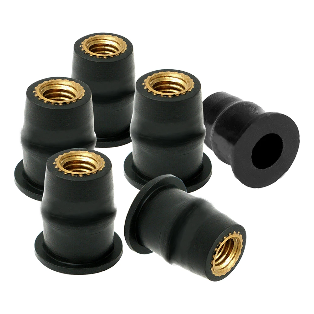 10Pcs/Set M5 5mm Metric Rubber Well Nuts Motorcycle Windscreen Windshield Fairing Cowl For Honda Suzuki Auto Motorbike Off-road