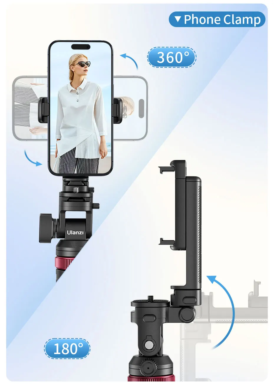 MT-78 1.85M Quick Release Tripod with Remote Phone Holder Cold Shoe Mount 1/4''