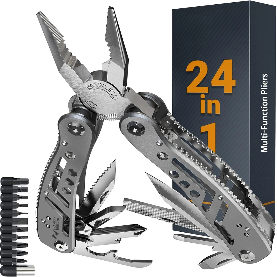  24 In 1 Diagonal Pliers Anti Slip Wire Stripping Crimping Cutter Durable Electrician Household Hardware Maintenance Hand Tool 