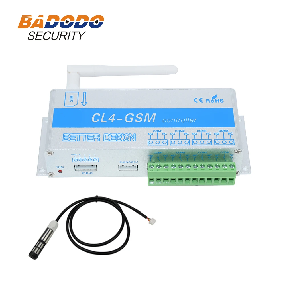 GSM SMS Remote Switch Controller 4 Channel Relay Output For Temperature Humidity Monitor Alarm Water Boiler Heating