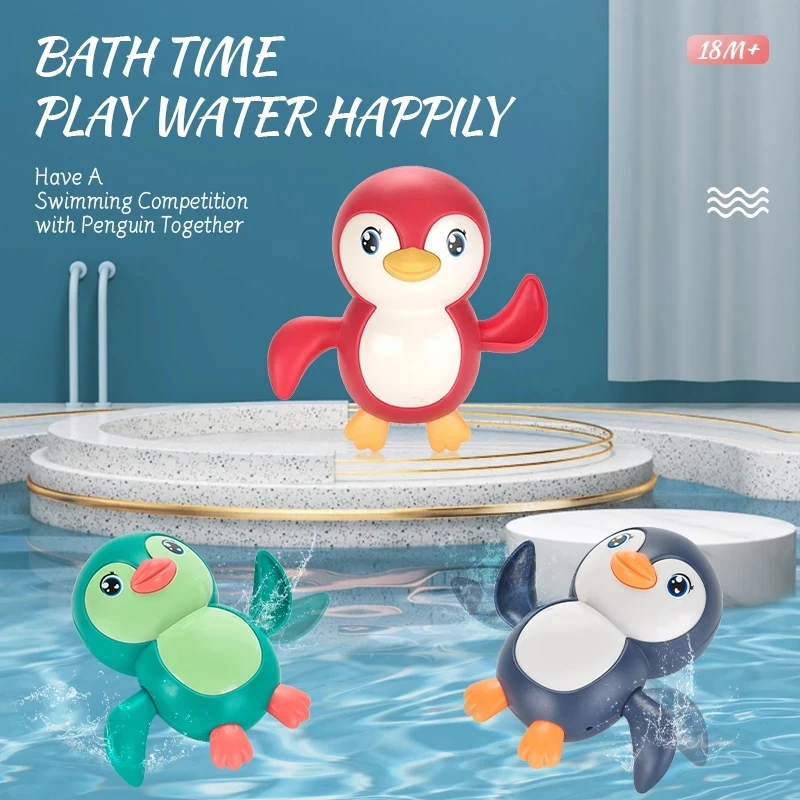 

Baby Toys Bathing Ducks Cartoon Animal Whale Crab Swimming Pool Water Play Game Chain Clockwork Bath Toys for Children