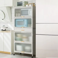 Modern Mobile Kitchen Cabinets Home Floor Multi-layer Storage Cabinet with Doors Multi-functional Side Cabinet Kitchen Furniture 2