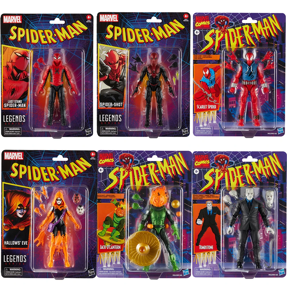 

Hasbro Marvel Legends Spider-Shot Scarlet Spider Last Stand Spider-Man Jack O'lantern Hallows' Eve Tombstone Action Figures Toys