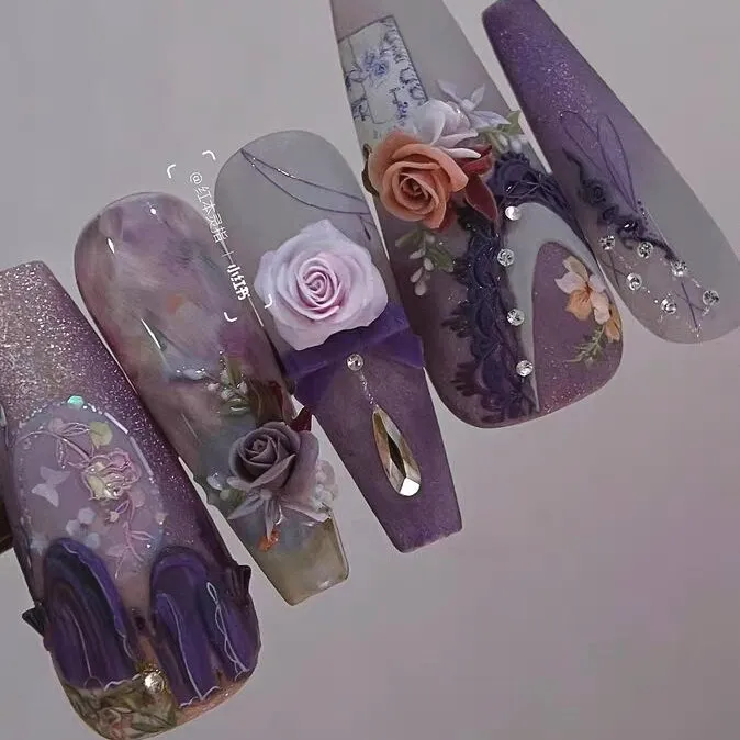 1pc  Gauze Curtain 3D Nail Acrylic Mold Nail Art Mould Silicone Nail Art Templates Nails Mold For DIY Nail Decoration 4