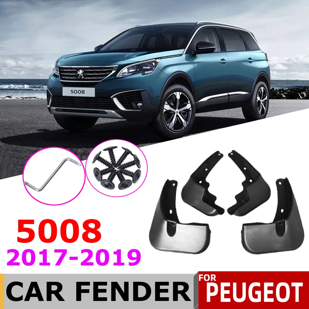 

Автомобильный брызговик для Peugeot 5008 2-го поколения 2019 2018 2017, 4 шт., передний и задний щитки от грязи, брызговики