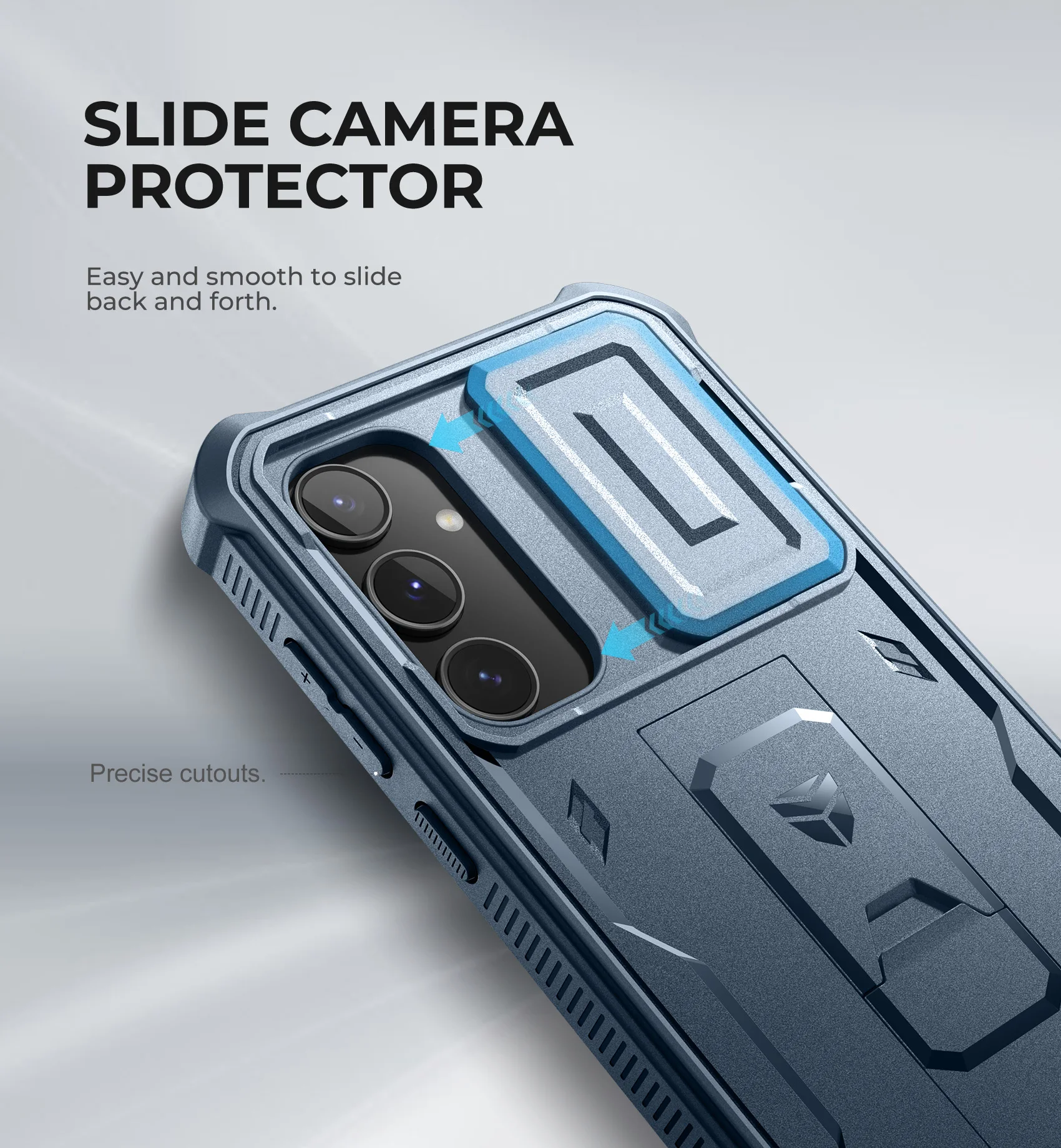 Full-Body Rugged Holster & Kickstand Shockproof Case with Built-in Screen Protector and Camera Cover