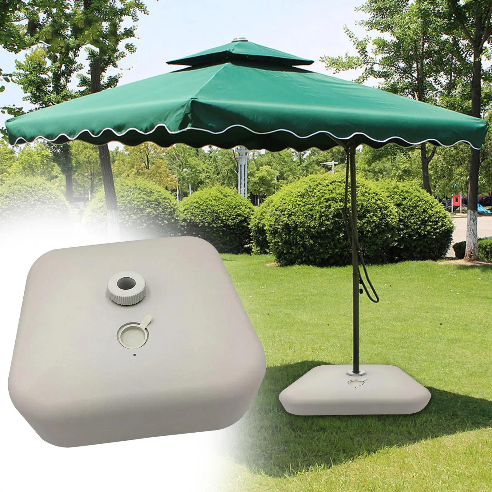 Pátio Umbrella Stand Base, 25L, Pole Holder Shelter, parasol peso, quintal, exterior, gramado, verão, praia