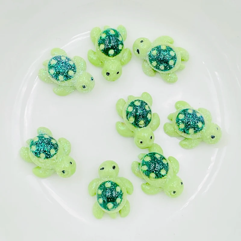 New Mini Kawaii Cartoon Little Turtle Resin Scrapbook Rhinestones 3D 10 Pcs For DIY Manicure Accessories Decorations resin nail art crafts cartoon animals nail art accessories cartoon animal nail art crafts resin embellishments