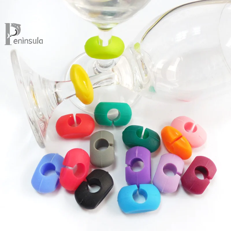 12Pcs Silicone Wine Cup Glass Markers Party Goblet Wine Drinking Cup Marking Tag