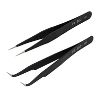 Antistatic Black Manicure Tool Acrylic Gel Nail Art Rhinestones Sequins Paillette Picking Nipper Tweezers HOT 1