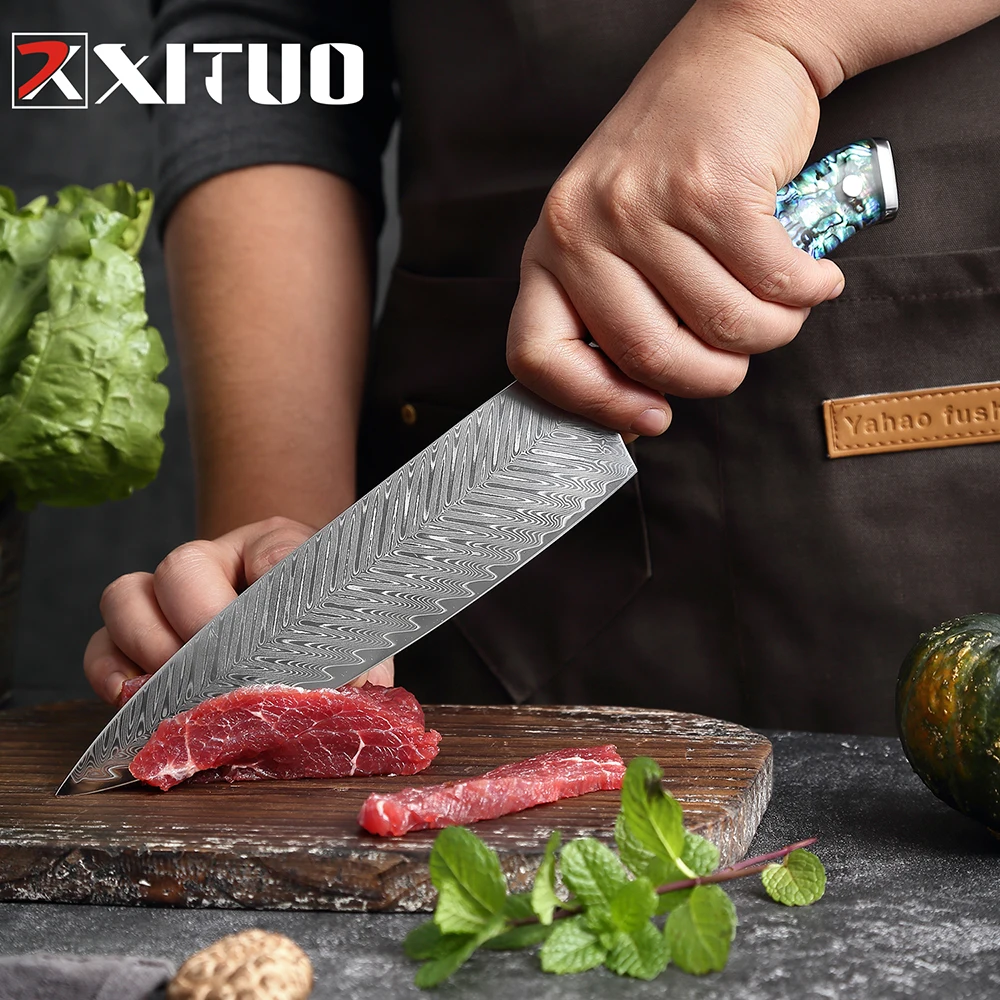 XITUO Damascus Steel Kitchen Knife Set 1-5 PCS