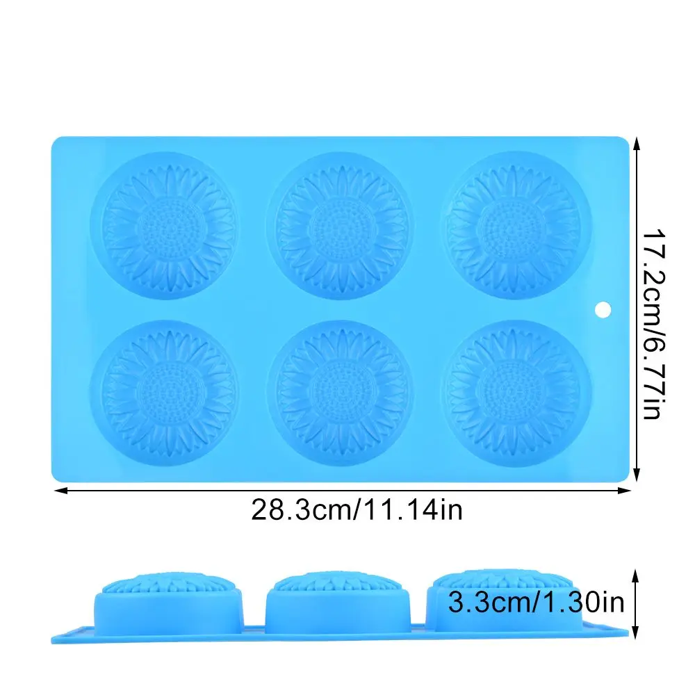 6 Cavities Creative Flower Shaped Silicone DIY Handmade Soap Mold Fondant Cake Decorating Candle Mold Pudding Candy