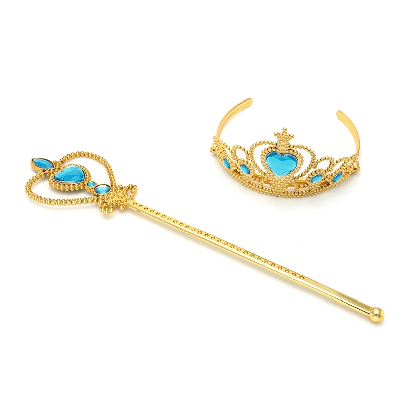 Girls Movie Princess Accessories Set cosplay accessories children jewelry set Kids Party Princess Snowflake Magic Wand Tiara Headband Crown Gloves Party Supplies