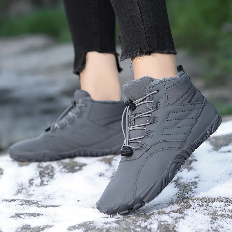 Outdoor Sports Hiking Cotton Shoes Men and Women Winter Plus Velvet Thick Warm Snow Boots Wear-resistant Anti Skid Couple Shoes