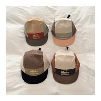 Winter Kids Flat Cap 6T-Adult Color Blocking Boys Sports Baseball Cap Children Girls Warm Corduroy Hat